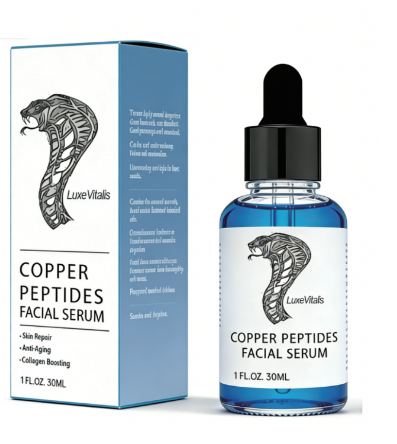 🧪 LuxeVitalis Copper Peptide Facial Serum – Skin Repair & Anti-Aging (30ml)