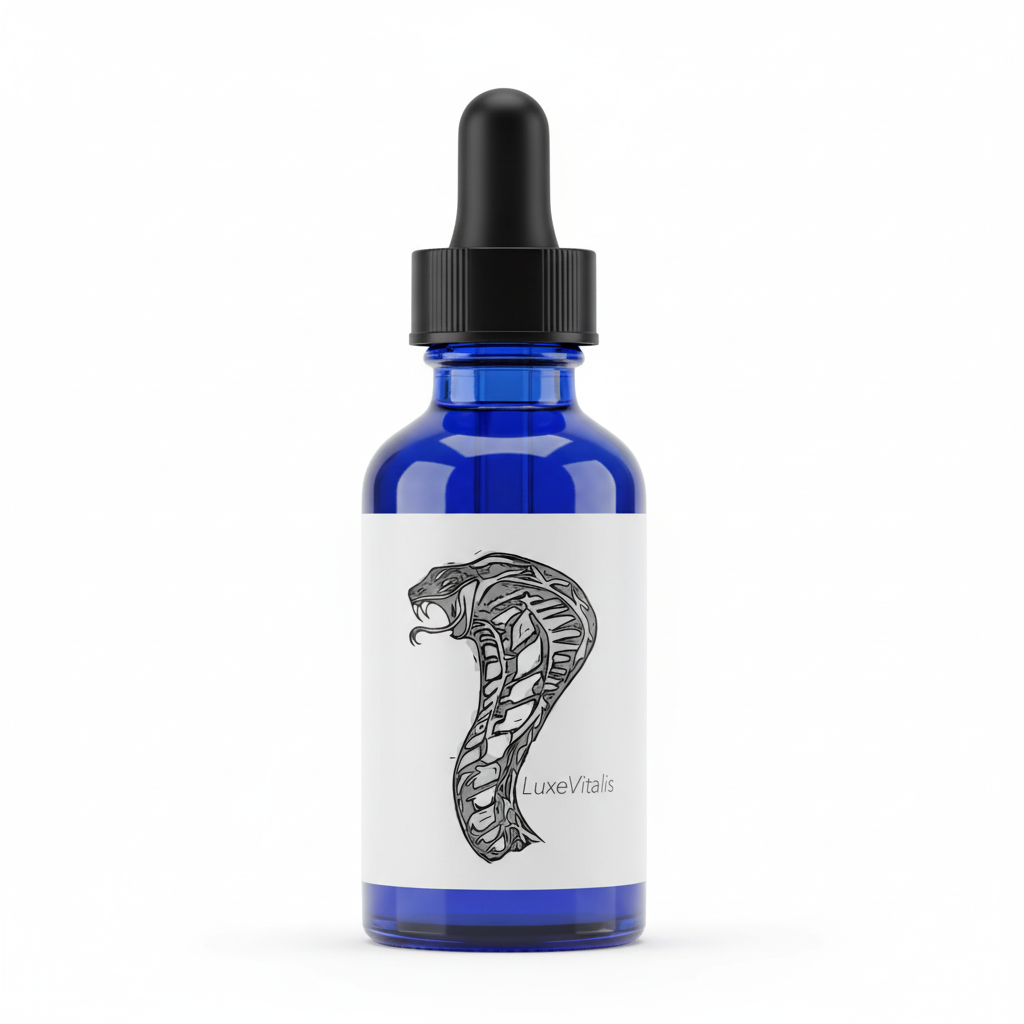 LuxeVitalis Cobra Logo Bottle
